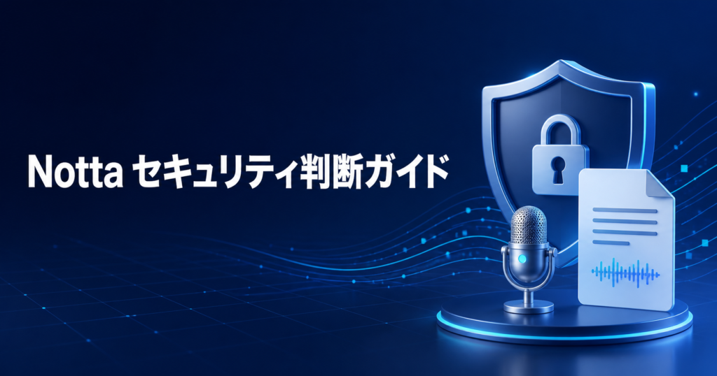 Nottaのセキュリティ判断ガイドを示す鍵と音声波形のイメージ