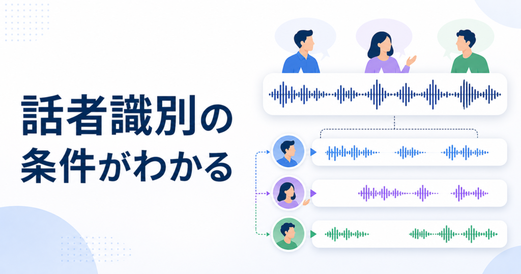 複数人の音声を話者別に識別する流れを示す概念イラスト