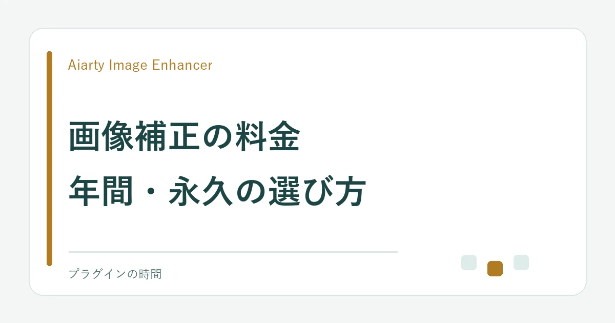 画像補正の料金。年間・永久の選び方