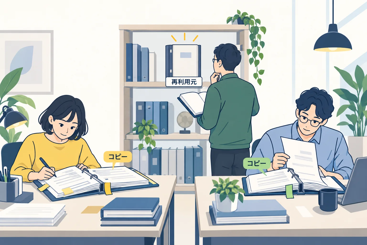 元の資料と別々に編集された提案書の関係