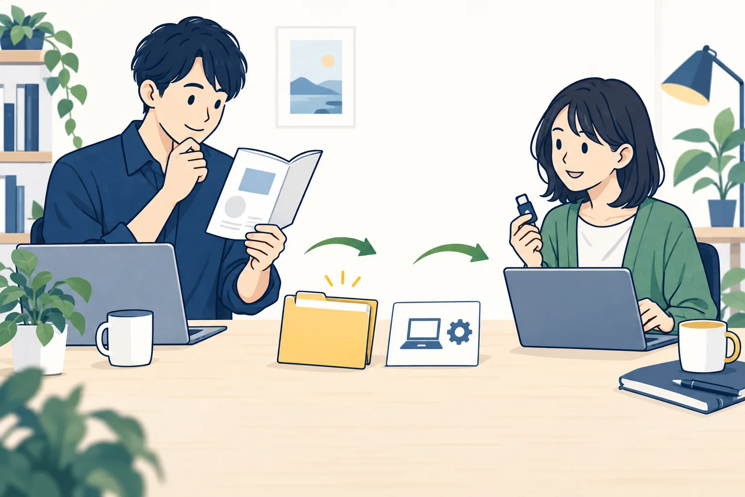 手順を書いた人と、別の端末・権限で読む人をつなぐ場面